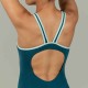 Traje de baño de natación verde azulado para mujer Kamiye+ 500
