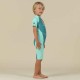 Traje anti-UV verde con estampado de sabana para bebés Kloupi