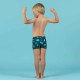 Traje de baño tipo bóxer azul oscuro con estampado de sabana para bebés