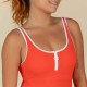Traje de baño de natación con cierre rojo para mujer Heva Joy