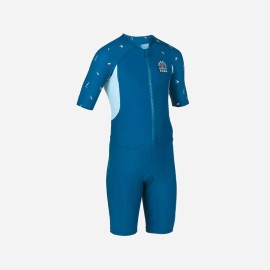 Traje de Baño 100 Niños Azul Marino Azul Manga Corta