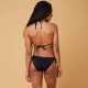 Top de Bikini Mae Mujer Negro Triángulos Corredizos