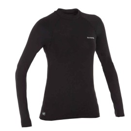 Playera de surf anti-UV de manga larga negra para mujer