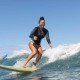Chamarra de surf anti-UV con cierre y manga larga negra para mujer 500