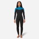 Traje Surf 500 Mujer 4/3 Negro Verde Cierre Dorsal