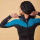 Traje Surf 500 Mujer 4/3 Negro Verde Cierre Dorsal