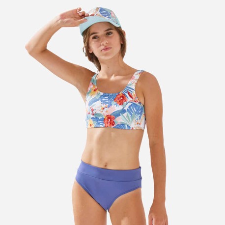Panty de Bikini Bao 500 Niña Azul Cintura Alta