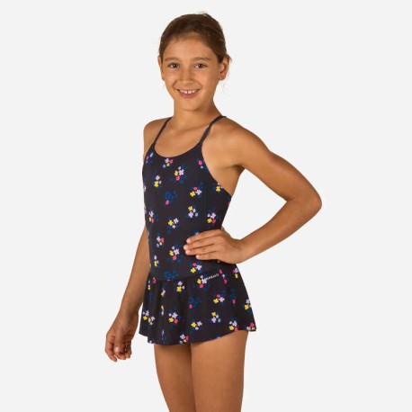 Traje de baño con faldita Lila - Azul Marino