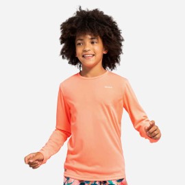 Playera Solar Surf Niños Coral Manga Larga anti-UV