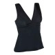 Top Bikini Tankini Marine Uni Negro Escote V y Relleno Extraíble
