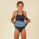 Traje de baño con faldita Lila - Azul Marino