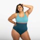 Traje de baño de natación azul petróleo para mujer Heva Li
