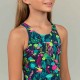 Traje de baño de algodón estampado azul y rosa para niña Kamiye Print 500