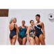 Traje de Baño Aquagym Karli Flo Mujer Azul/Naranja