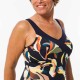 Traje de Baño Aquagym Karli Flo Mujer Azul/Naranja