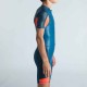 Traje de baño de natación tipo short azul con rojo para niños 100 Kloupi