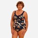 Traje de Baño Aquagym Karli Flo Mujer Azul/Naranja
