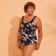 Traje de Baño Aquagym Karli Flo Mujer Azul/Naranja