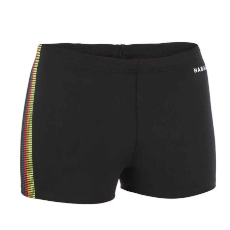 Traje de baño tipo short para natación - Niño - Fitib Flag Negro Amarillo Azul