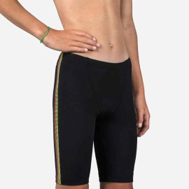 Jammer de natación negro con amarillo fluorescente para niño Fitib