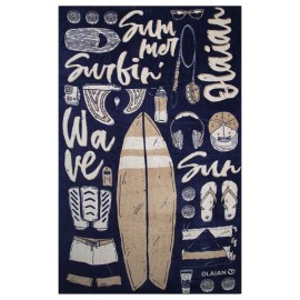 Toalla para playa 145 x 85 cm azul con estampado Icon
