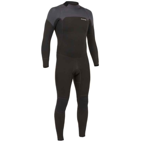 Traje Surf 500 Hombre Negro Gris Neopreno 4/3 mm