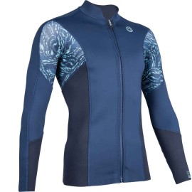 Top de neopreno de manga larga azul para hombre anti-UV 1.5 mm
