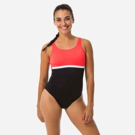 Traje de baño de natación negro con coral para mujer Heva Li
