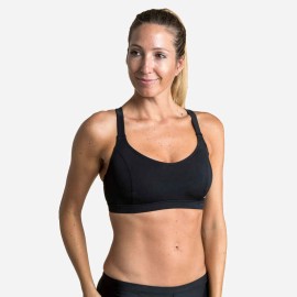 Top de traje de baño de natación negro para mujer Vega