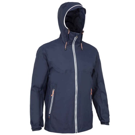 Chamarra Impermeable y Rompevientos Vela Sailing 100 Hombre Azul Marino