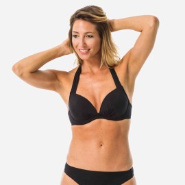Top Bikini Elena Mujer Negro Push Up Rellenos Fijos