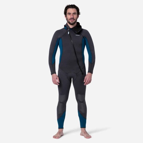 Traje Neopreno Buceo Tanque SCD 100 Hombre Negro Azul 5 mm