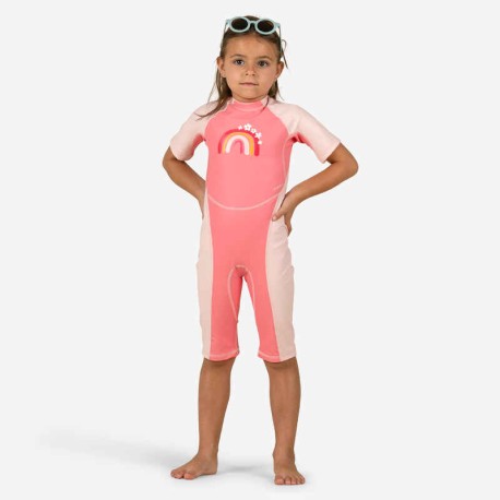 Traje anti-UV rosa para bebé con estampado Kloupi