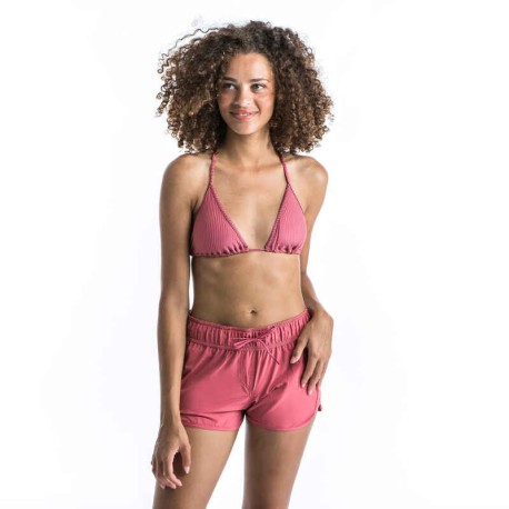 Top de bikini de natación con diseño de triángulos rosa para mujer Mae