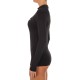 Playera de surf anti-UV de manga larga negra para mujer