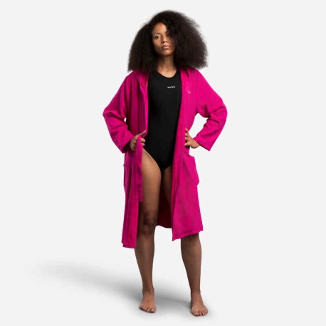 Bata de algodón rosa para mujer
