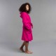 Bata de algodón rosa para mujer