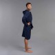 Bata de algodón orgánico azul oscuro para hombre