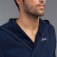 Bata de algodón orgánico azul oscuro para hombre