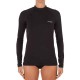Playera de surf anti-UV de manga larga negra para mujer