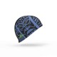Gorra de natación de punto negra con azul con estampado Tiki