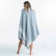Toalla de playa/poncho gris con azul de 190 x 190 cm
