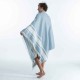 Toalla de playa/poncho gris con azul de 190 x 190 cm