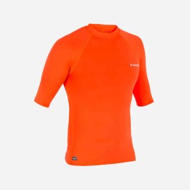 Playera Surf 100 Hombre Naranja Fluorescente Anti-UV Manga Corta