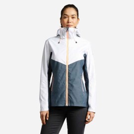 Chamarra Impermeable para Mujer Vela Sailing 100 Gris con Blanco