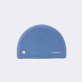 Gorra de natación de punto y tela lisa azul talla CH