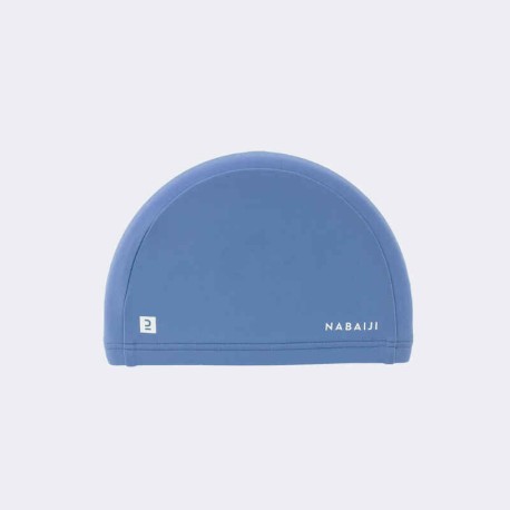 Gorra de natación de punto y tela lisa azul talla CH
