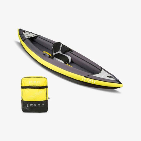 Canoa Kayak Inflable Travesía Amarillo 1 Plaza
