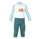 Traje de natación anti-UV de manga larga azul con estampado para bebés/niños
