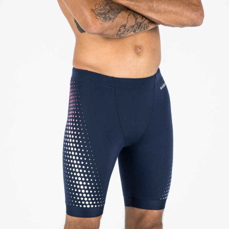 Jammer de natación azul con malla roja 500 Fiti